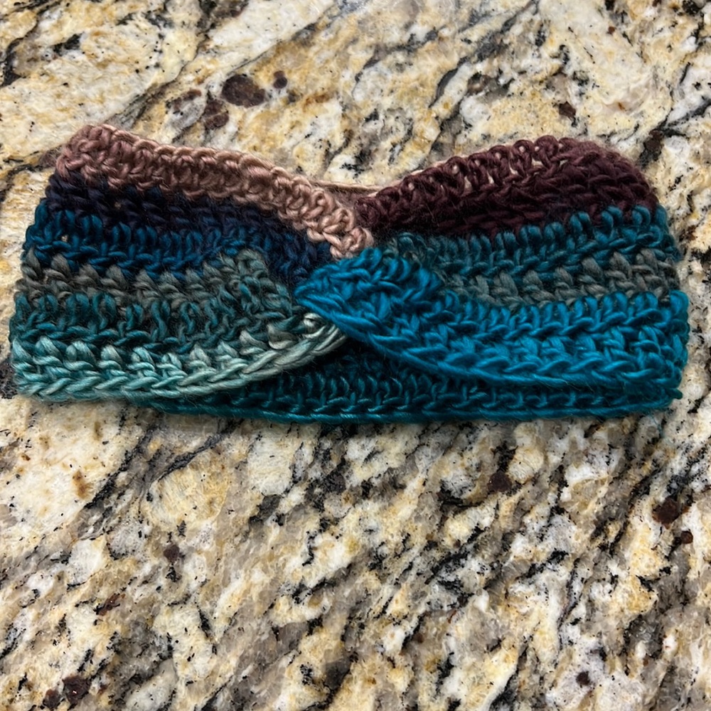 Crochet knit baby twist headband